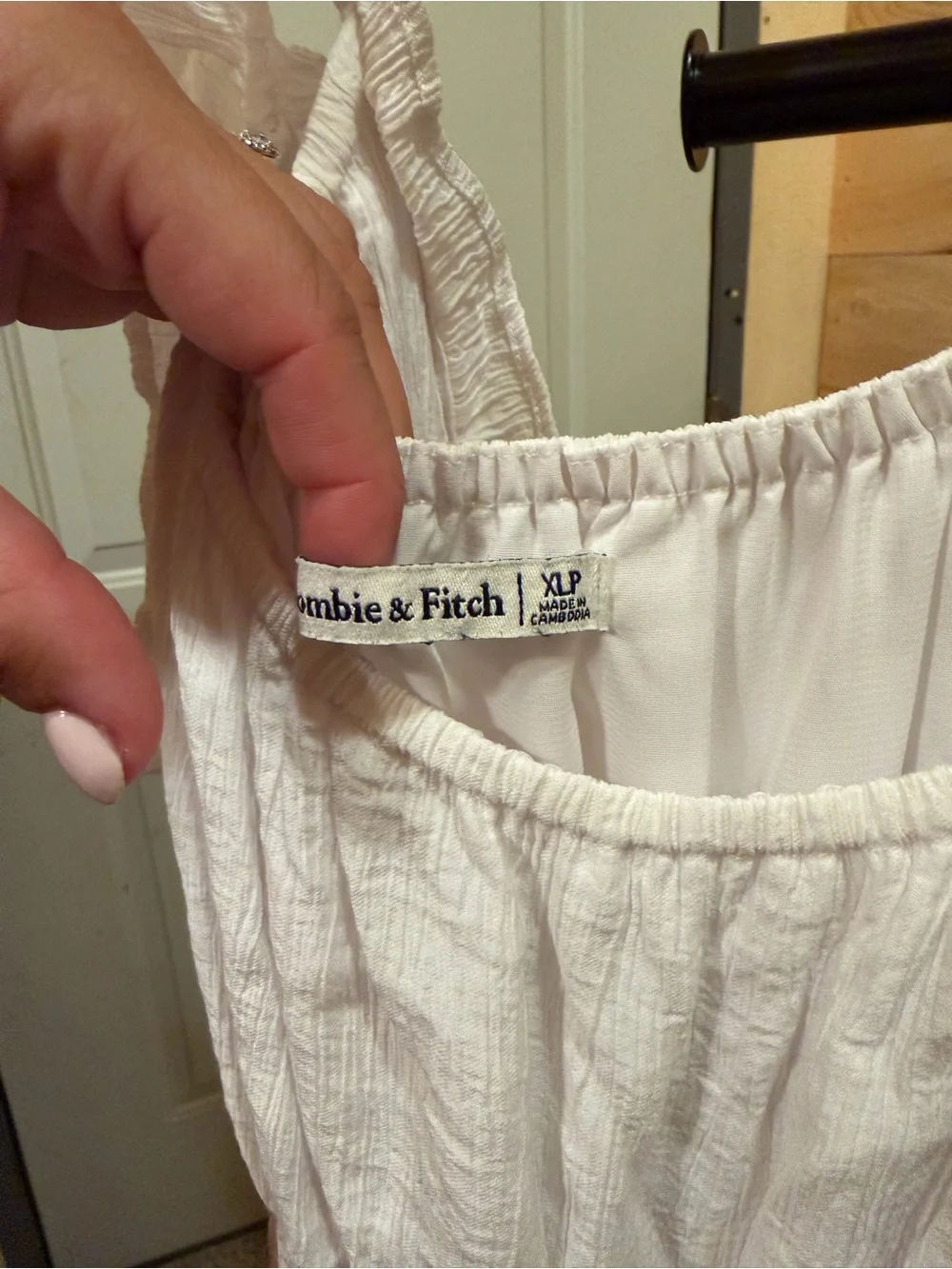 Abercrombie & Fitch White Textured Dress